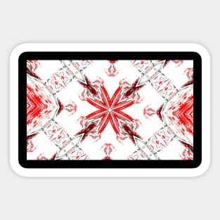 Red and white rutil flower print Sticker